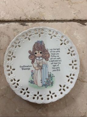 Precious Moments Confirmation Blessings Porcelain Plate - Pastel Floral